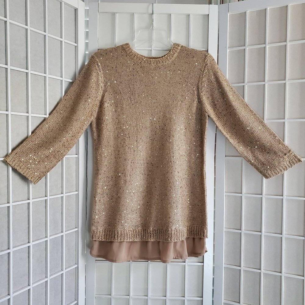 Spring Sweater - Kim Rogers Gold Sequin - Small